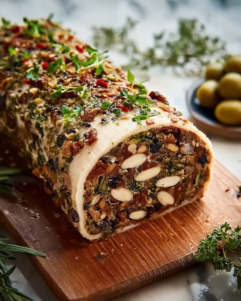 Mediterranean Olive Tapenade Cheese Log Recipe