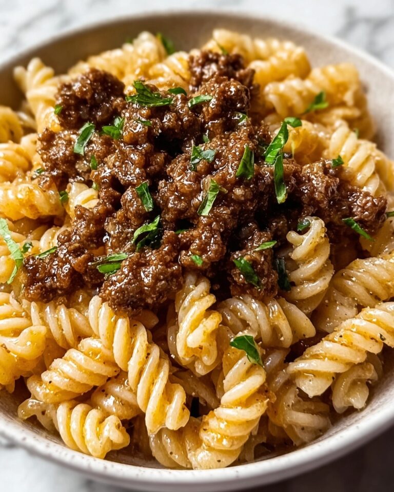 Beef and Rotini in Garlic Parmesan Sauce Recipe