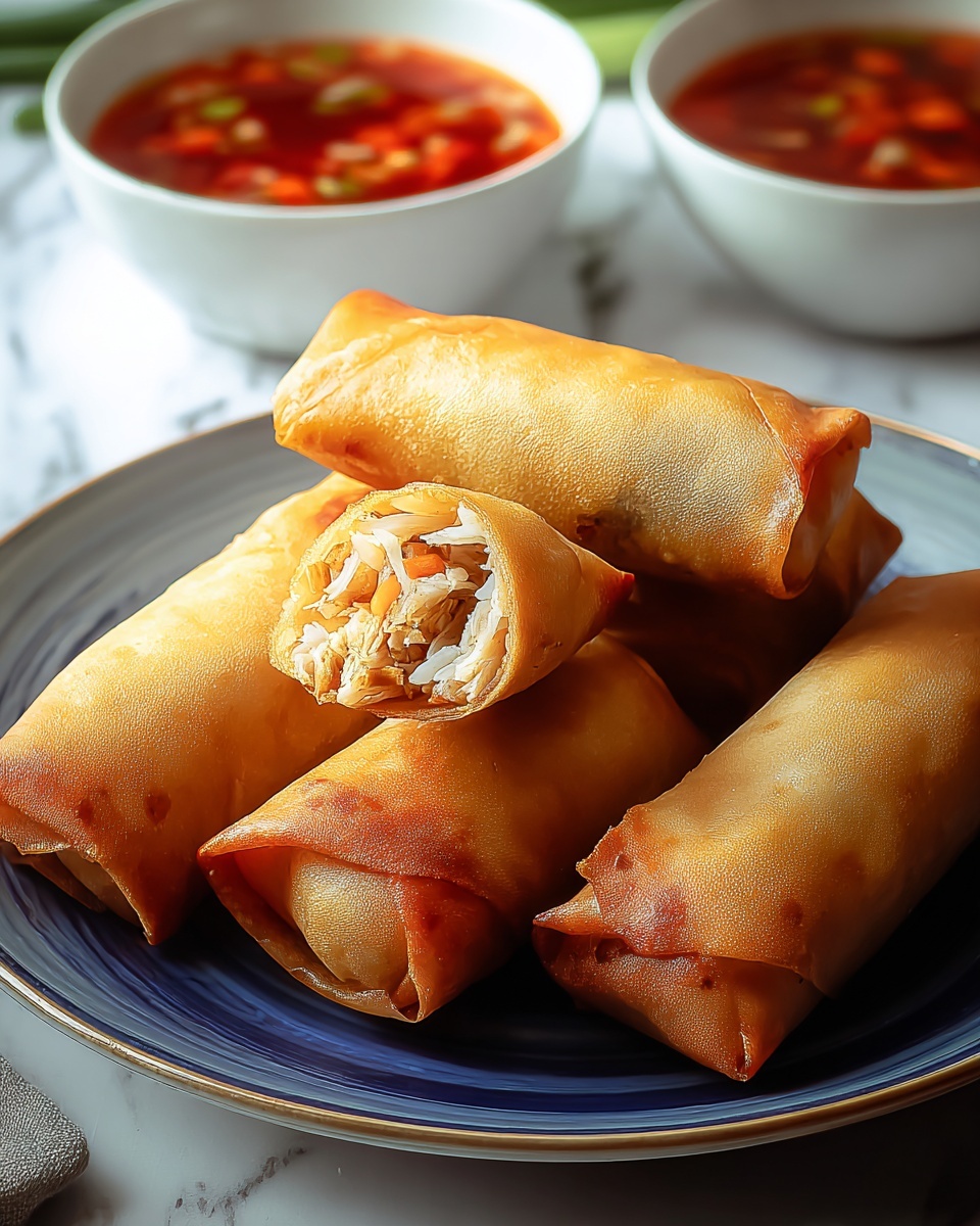 Easy Chicken Spring Rolls Recipe - Recipe Image