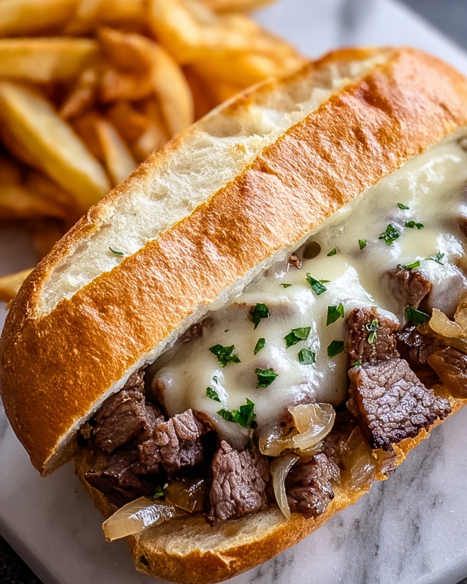 Herb Butter Steak Sandwich with Caramelized Onions and Havarti Recipe - Recipe Image