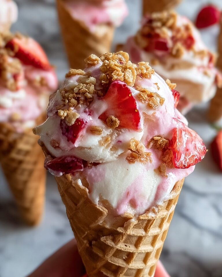 Strawberry Crunch Cheesecake Cones Recipe
