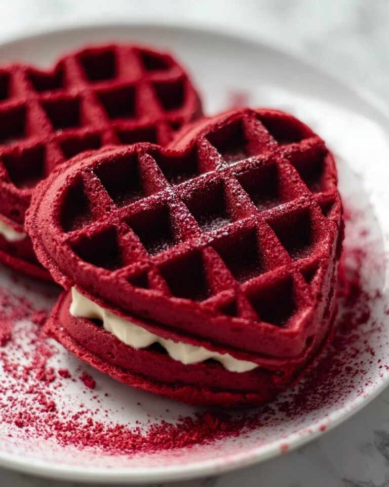 Heart-Shaped Red Velvet Waffles Recipe