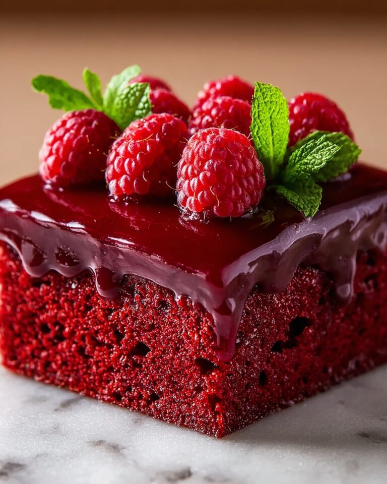 Luscious Red Velvet Raspberry Poke Cake Recipe