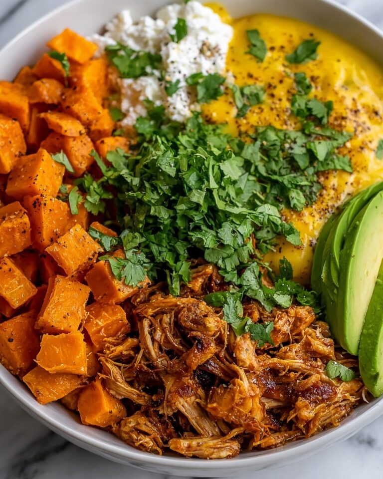 Tofu Ground Beef Bowls with Roasted Sweet Potatoes, Cottage Cheese, and Hot Honey Recipe