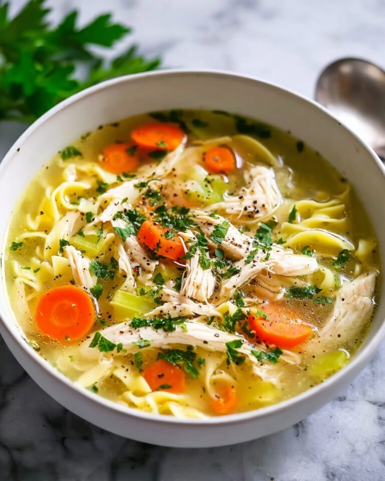 Creamy Chicken Noodle Soup with Herbs Recipe