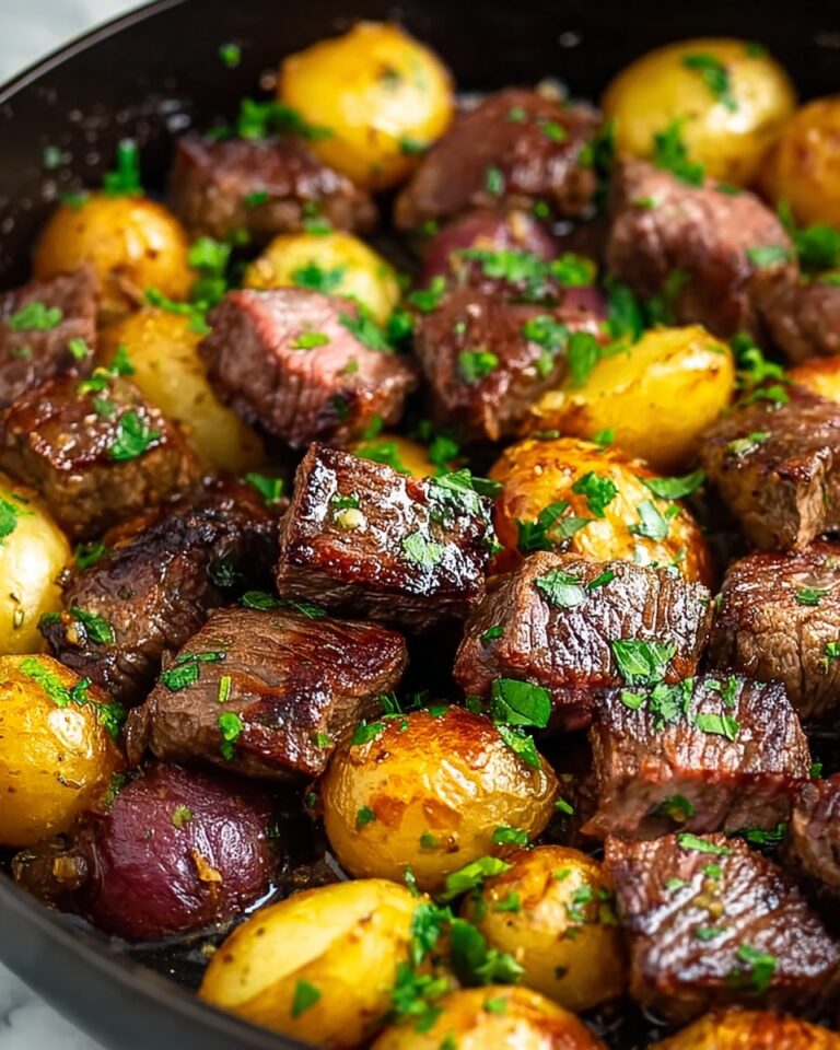Garlic Butter Steak Bites and Potatoes Recipe