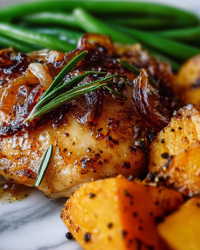 Honey Garlic Chicken with Roasted Sweet Potatoes and Green Beans Recipe