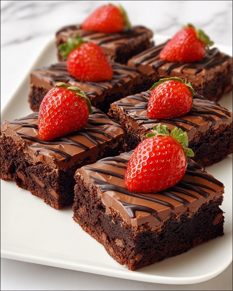 Chocolate-Covered Strawberry Brownies Recipe - Recipe Image