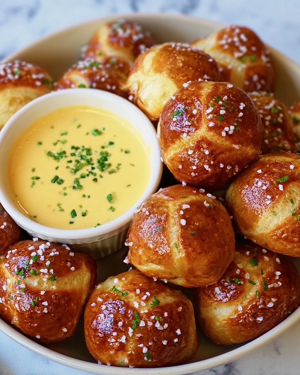 Soft Pretzel Bites with Vegan Cheese Sauce Recipe - Recipe Image