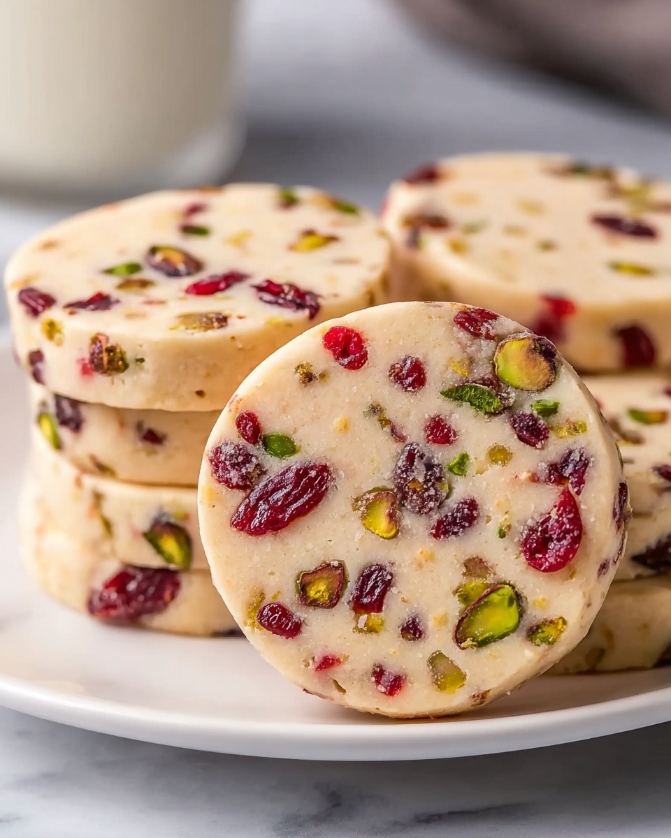 Cranberry Pistachio Shortbread Cookies Recipe - Recipe Image