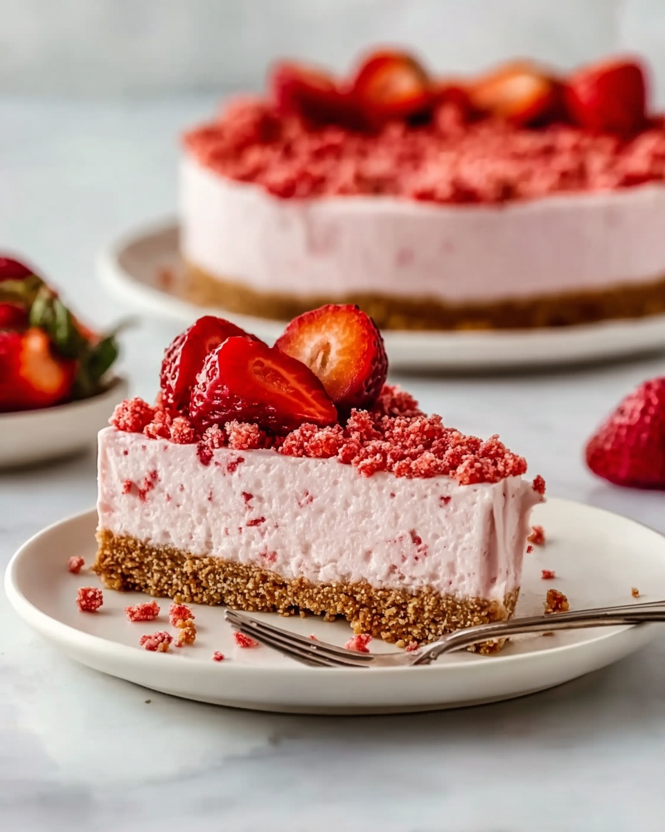 Strawberry Crunch Cheesecake Recipe - Recipe Image