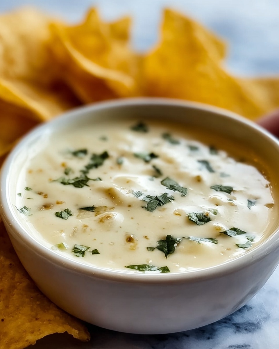 Mexican Restaurant Style White Cheese (Queso) Dip Recipe - Recipe Image
