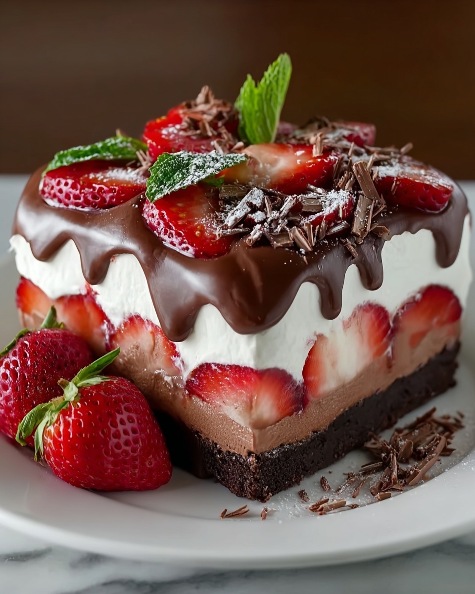 Decadent Strawberry Chocolate Fantasy Ice Cream Cake Recipe - Recipe Image