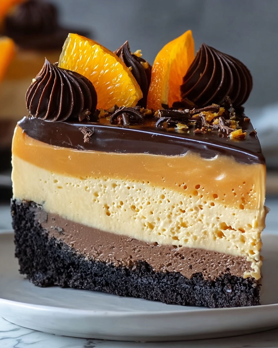 No-Bake Chocolate Orange Cheesecake Recipe - Recipe Image
