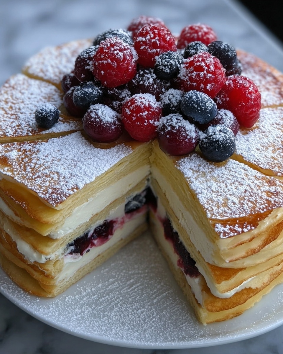 Pancake Cake with Pastry and Berry Fruit Recipe - Recipe Image