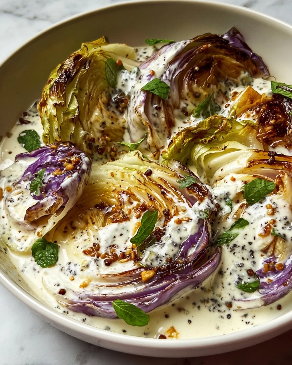 Roasted Cabbage with Creamy Yogurt Sauce Recipe - Recipe Image