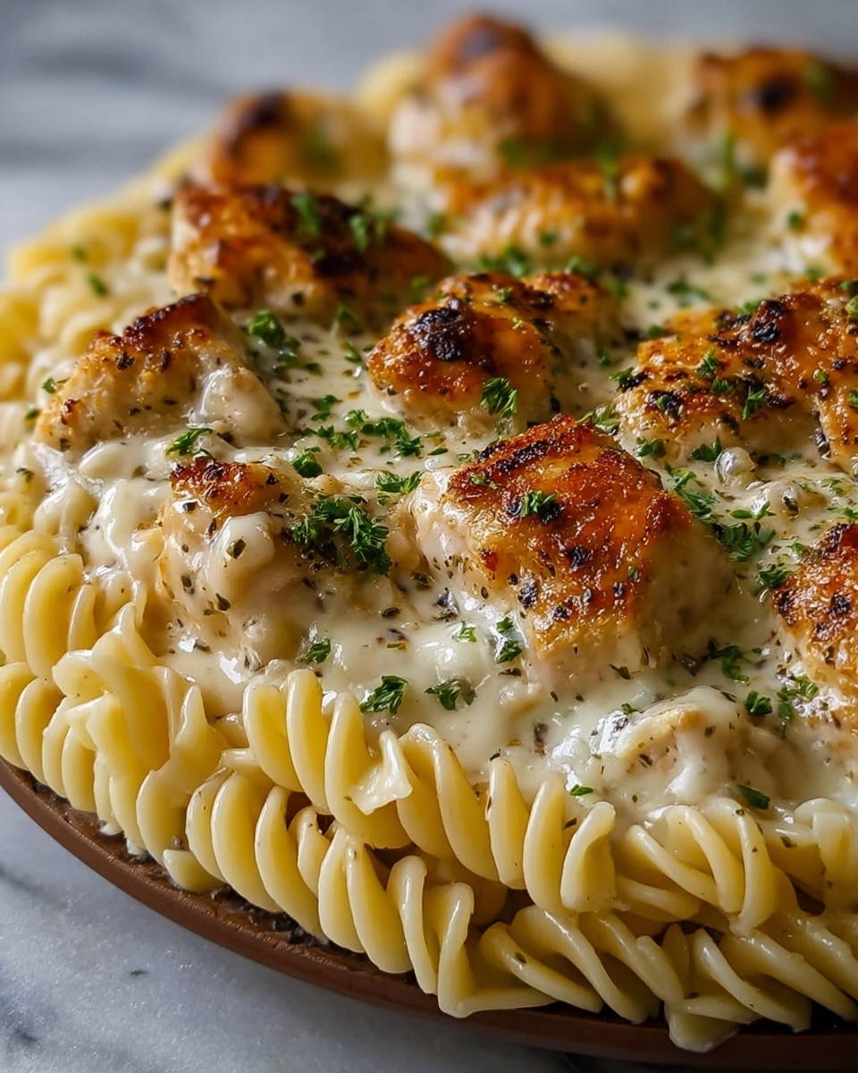 Creamy Garlic Parmesan Chicken Pasta Bake Recipe - Recipe Image