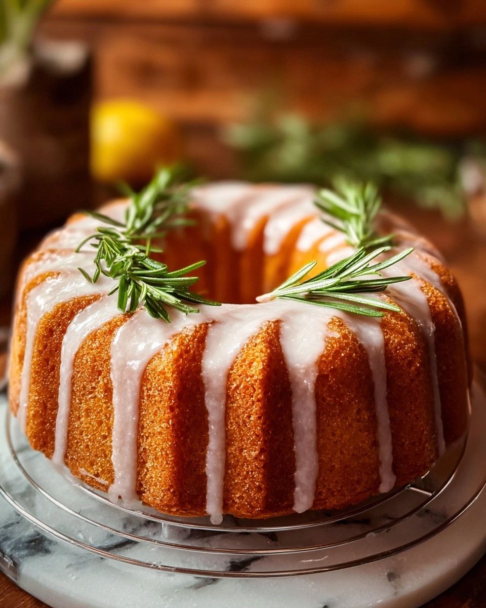Rosemary-Lemon Bundt Cake with Candied Rosemary Recipe - Recipe Image