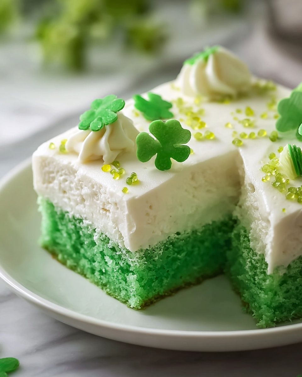 St. Patrick's Day Green Poke Cake Recipe - Recipe Image