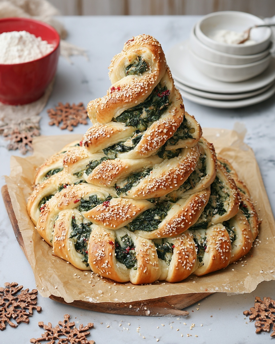 Christmas Tree Spinach Dip Breadsticks Recipe - Recipe Image