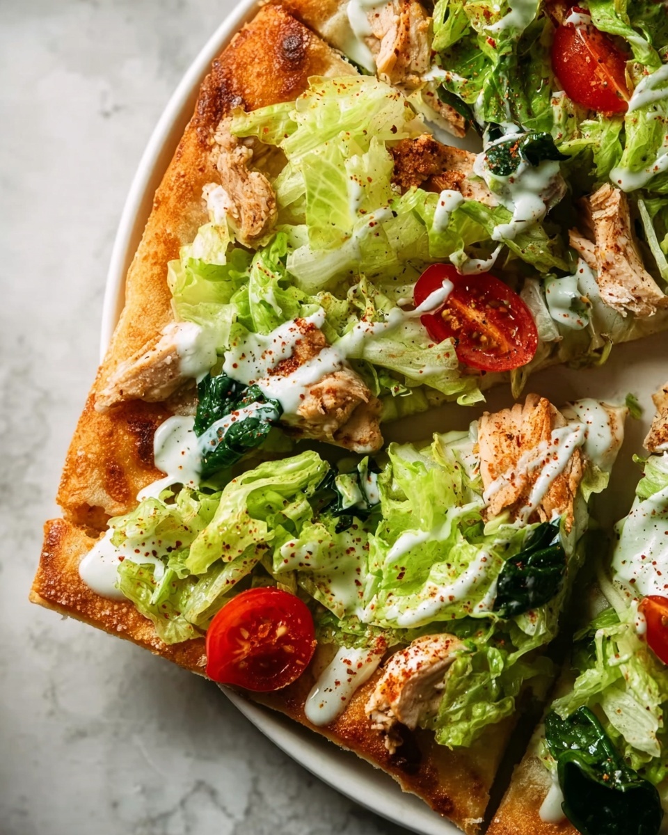 High Protein Chicken Caesar Salad Pizza Recipe - Recipe Image