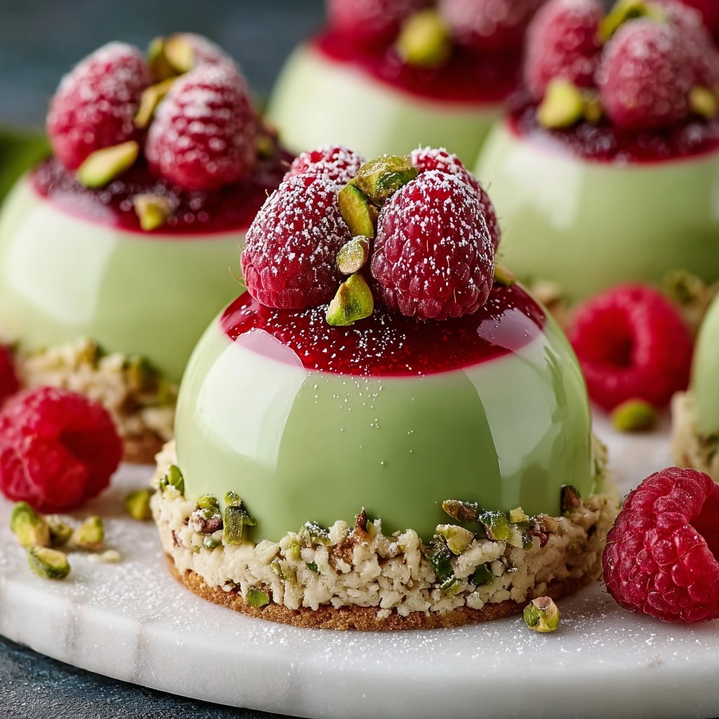 Pistachio & Raspberry Cheesecake Domes Recipe - Recipe Image
