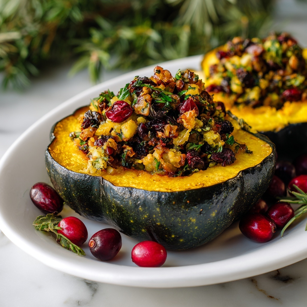 Turkey and Cranberry Stuffed Acorn Squash Recipe - Recipe Image