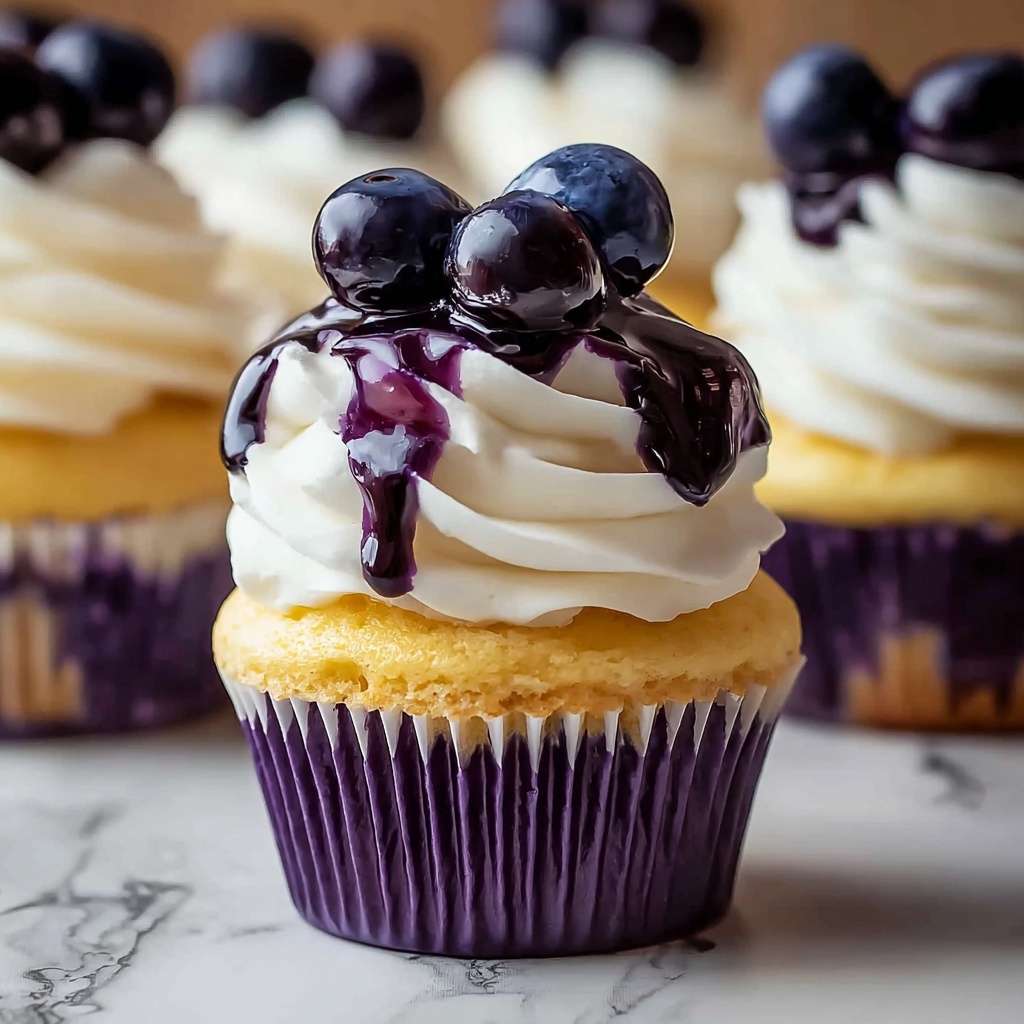 White Chocolate Blueberry Cheesecake Cupcakes Recipe - Recipe Image