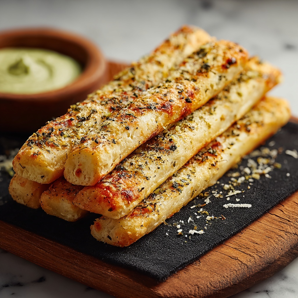 Golden Sourdough Cheesy Breadsticks Recipe - Recipe Image