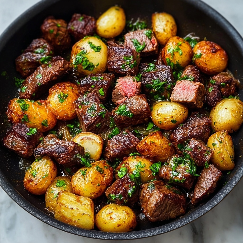 Garlic Butter Steak Bites and Potatoes Recipe - Recipe Image