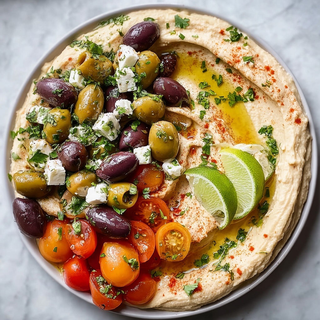 Greek Style Loaded Hummus Recipe - Recipe Image