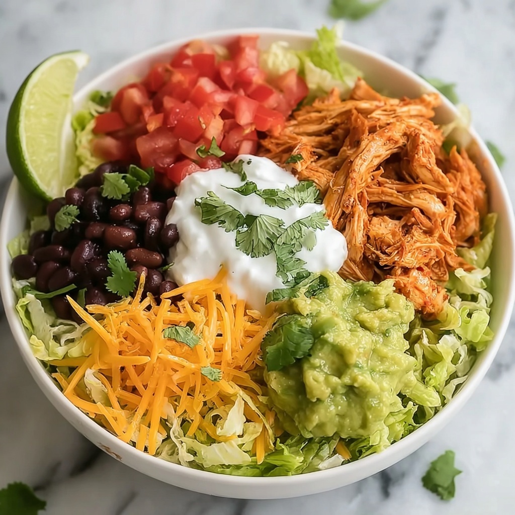 Easy Chicken Burrito Bowls with Lettuce, Salsa, and Guacamole Recipe - Recipe Image