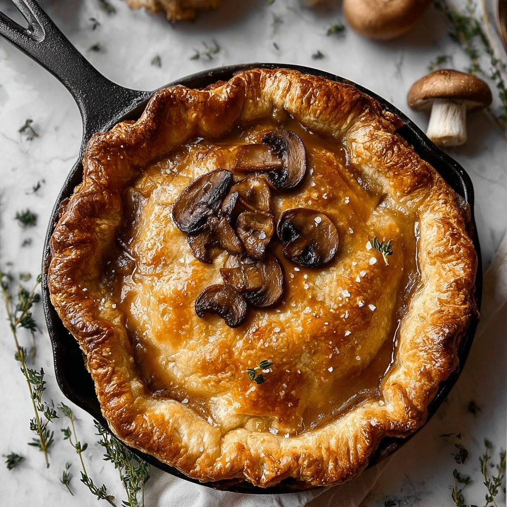 Creamy Mushroom Pot Pie with Flaky Crust Recipe - Recipe Image