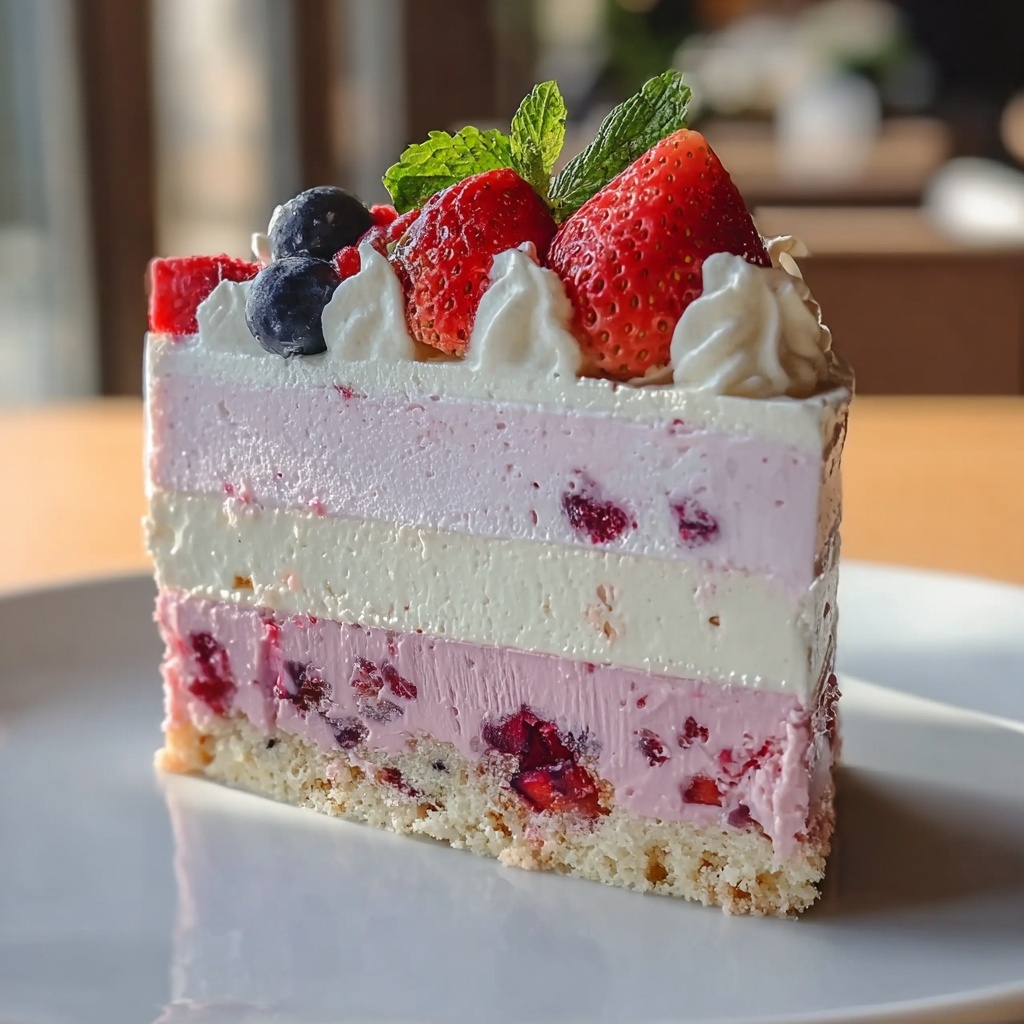 Unicorn No-Bake Strawberry Split Cake Recipe - Recipe Image