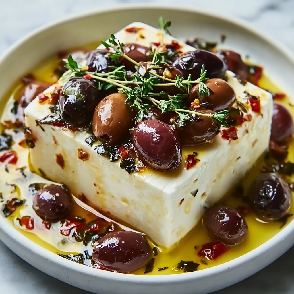 Baked Feta with Olives and Sun-Dried Tomatoes Recipe - Recipe Image