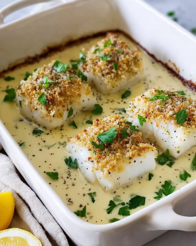 Creamy Lemon Garlic Baked Cod Recipe