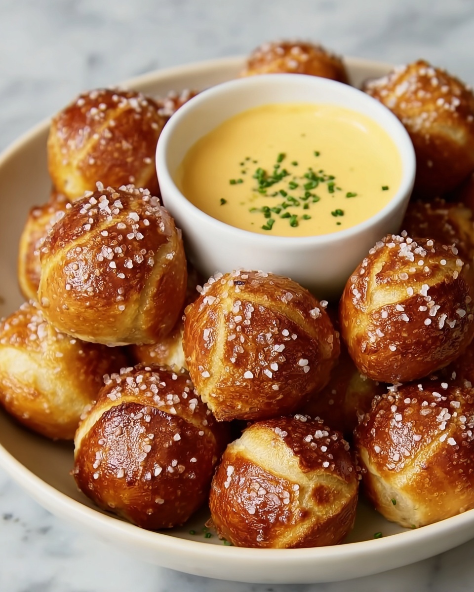 Soft Pretzel Bites with Vegan Cheese Sauce Recipe - Recipe Image