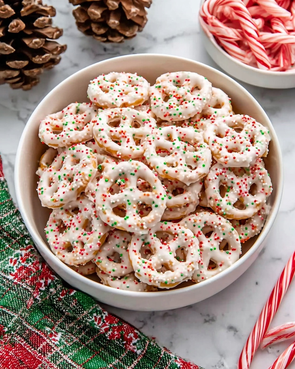 White Chocolate Pretzels with Strawberry, Almond, and Sea Salt Toppings Recipe - Recipe Image