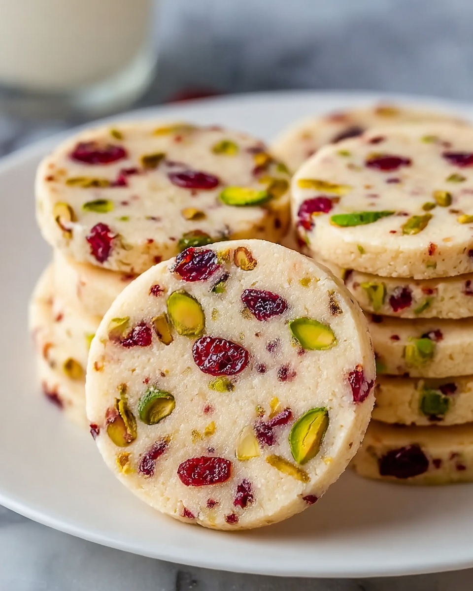 Cranberry Pistachio Shortbread Cookies Recipe - Recipe Image
