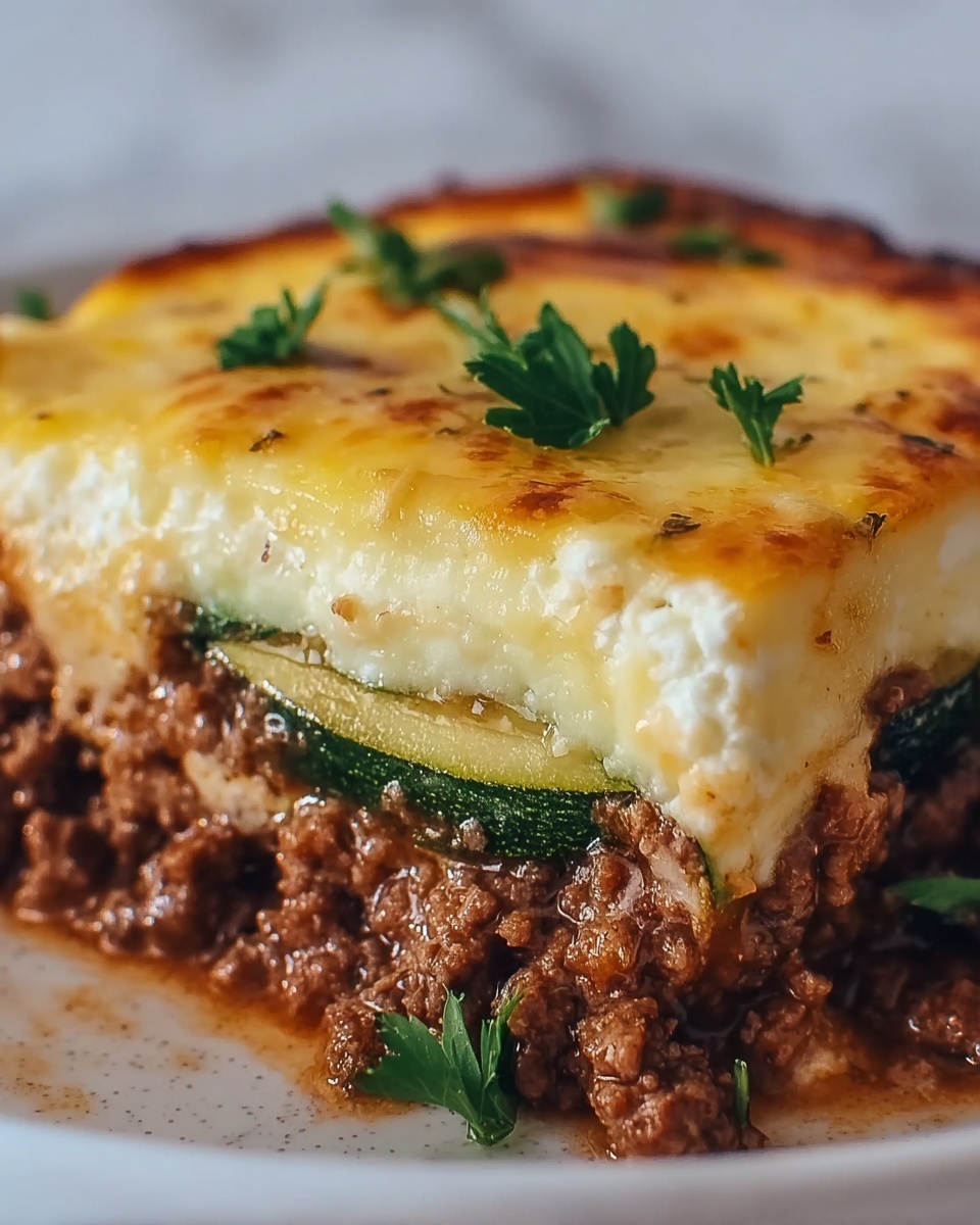 Cheesy Beef & Zucchini Casserole Recipe - Recipe Image