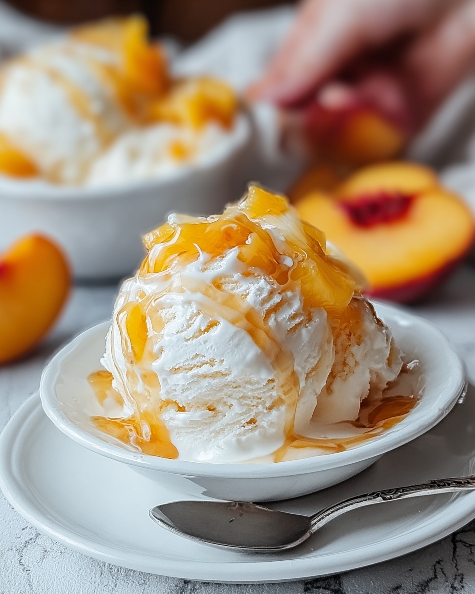 Homemade Peach Ice Cream Recipe - Recipe Image