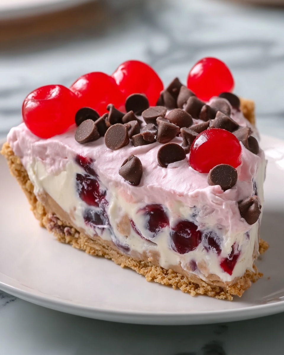 No-Bake Easy Cherry Chocolate Chip Pie Recipe - Recipe Image