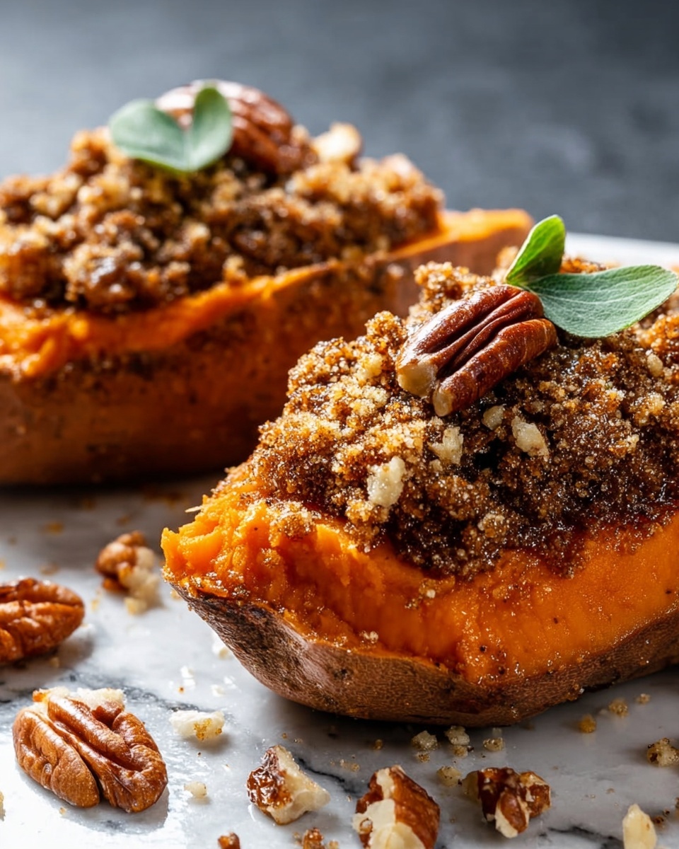 Twice Baked Sweet Potatoes with Pecan Streusel Recipe - Recipe Image