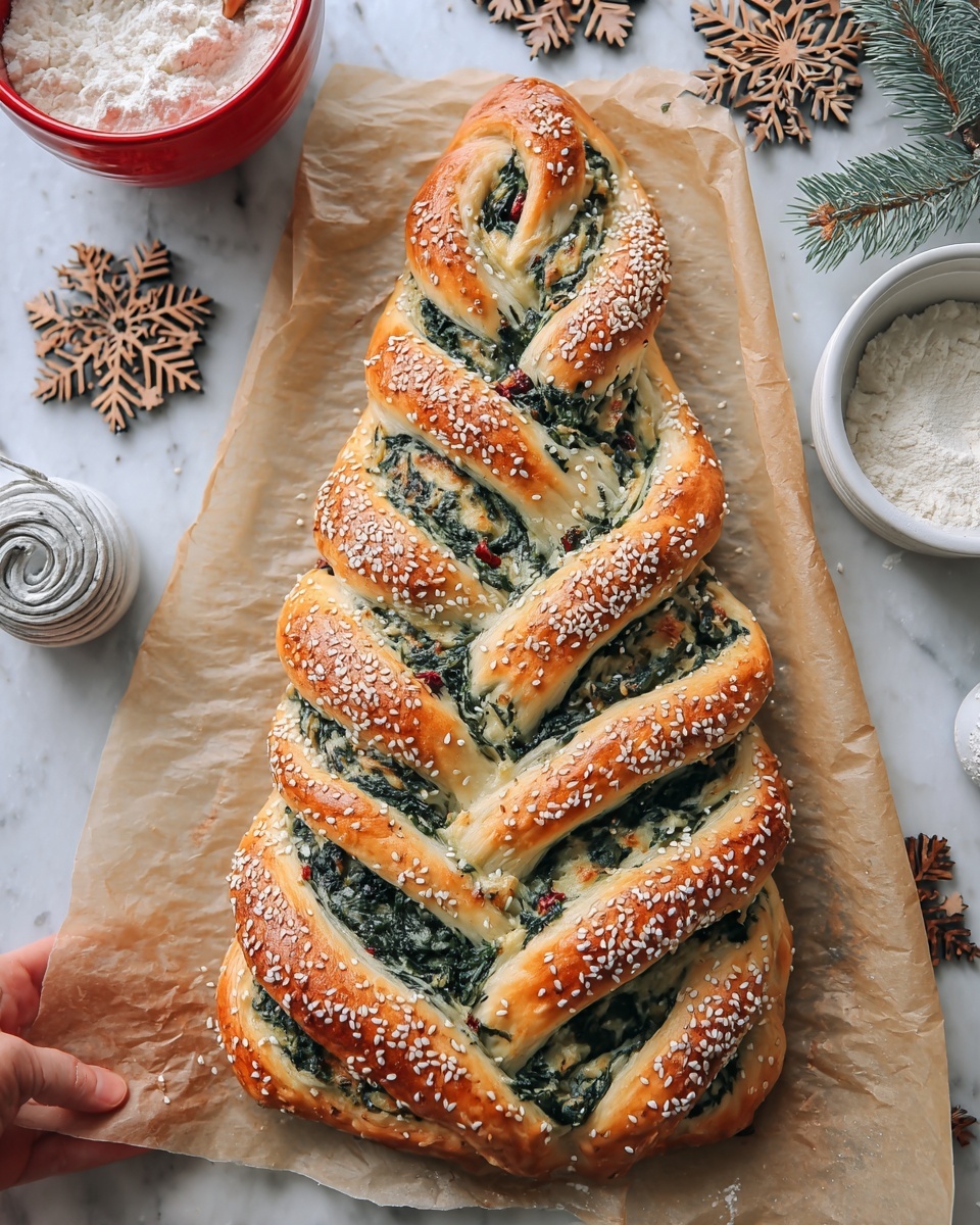 Christmas Tree Spinach Dip Breadsticks Recipe - Recipe Image