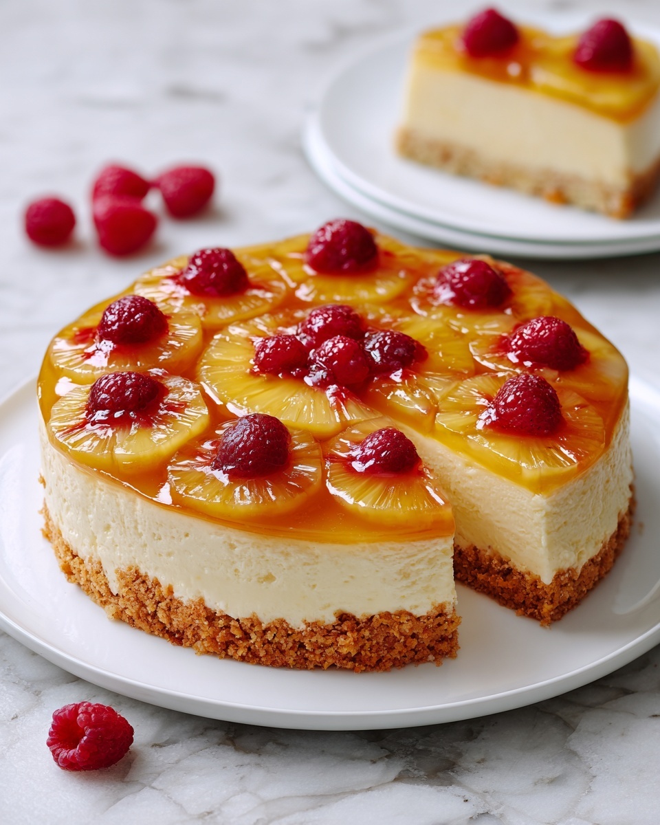 Pineapple Upside-Down Cheesecake Cake Recipe - Recipe Image