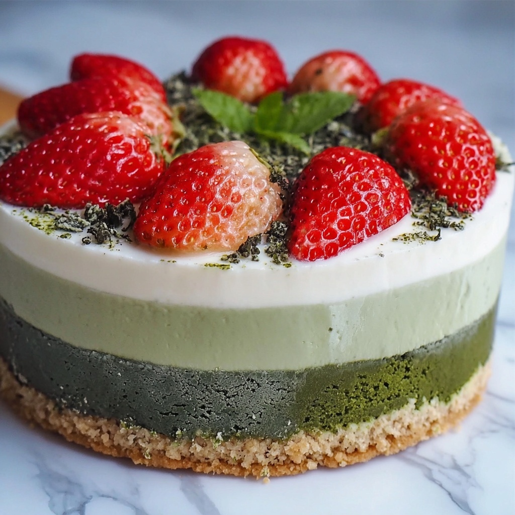 Strawberry Matcha Tres Leches Cake Recipe - Recipe Image