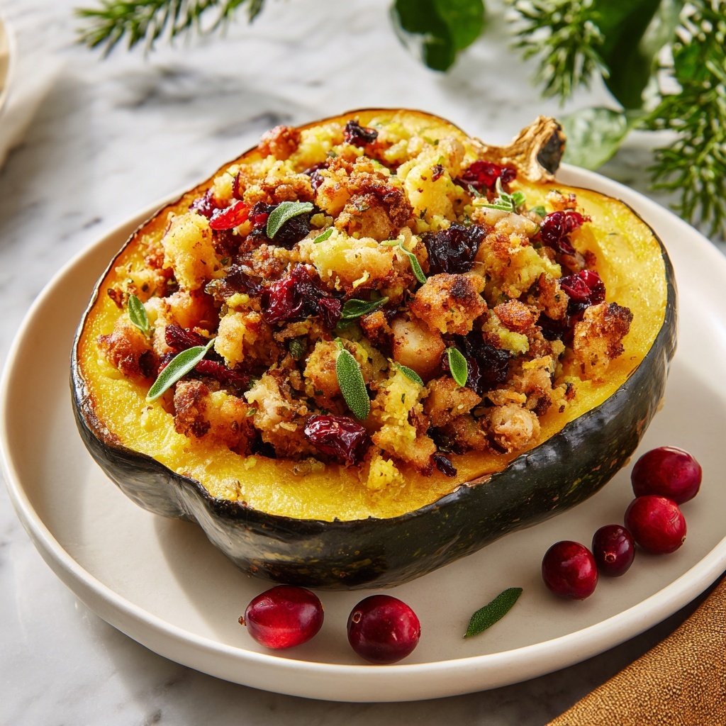 Turkey and Cranberry Stuffed Acorn Squash Recipe - Recipe Image