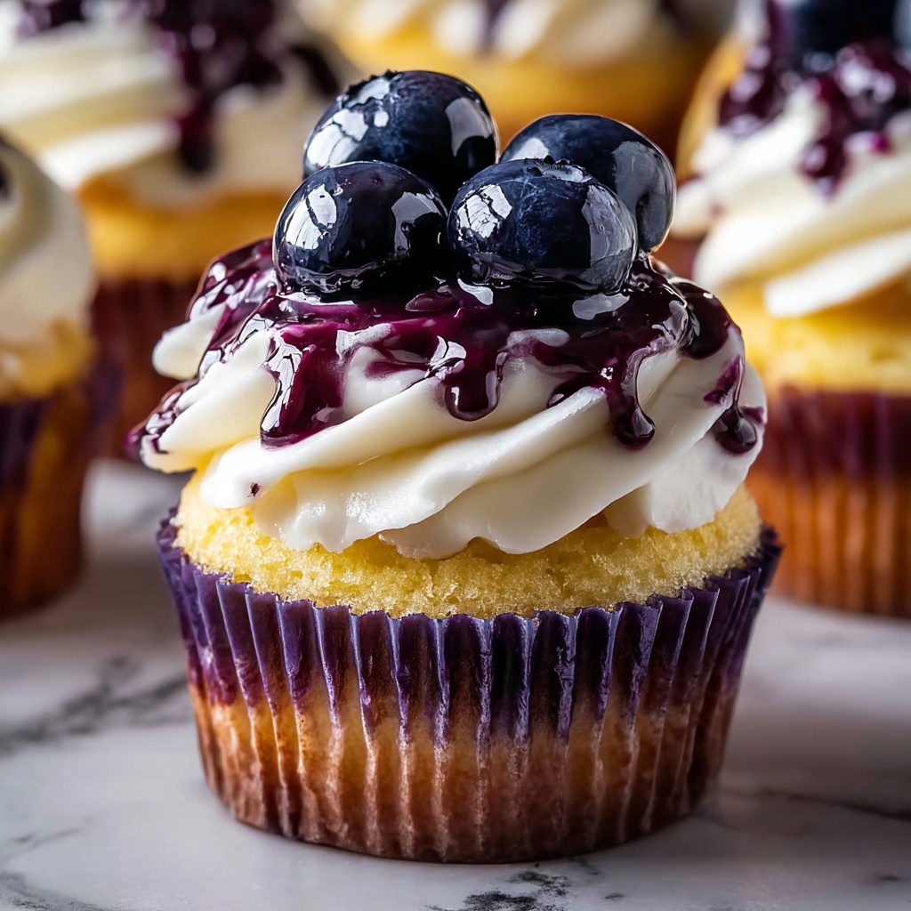 White Chocolate Blueberry Cheesecake Cupcakes Recipe - Recipe Image