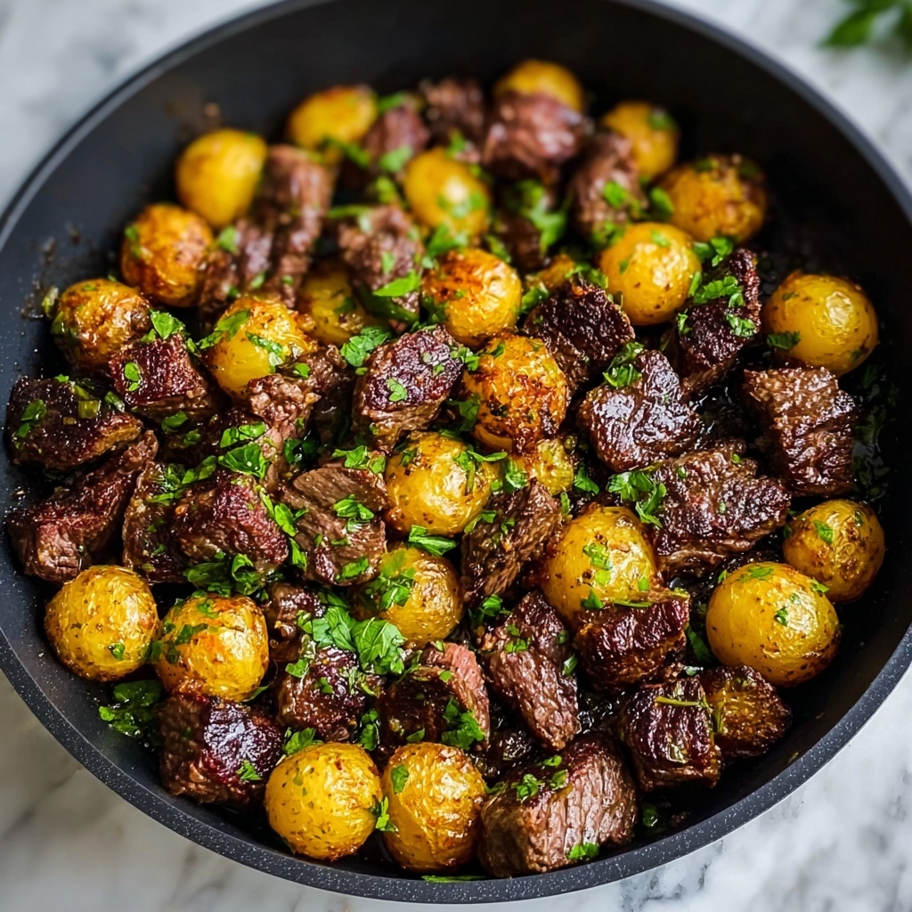 Garlic Butter Steak Bites and Potatoes Recipe - Recipe Image