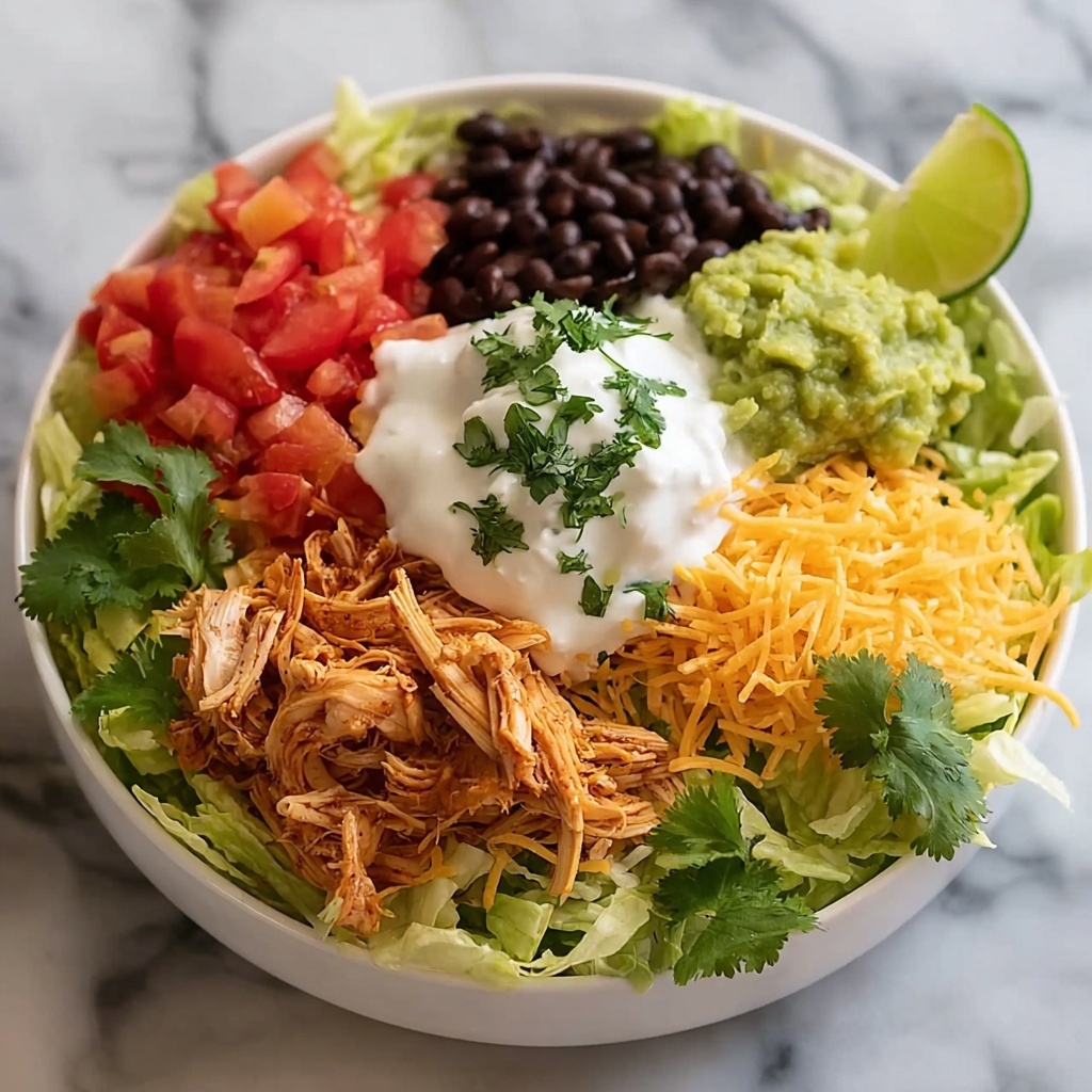 Easy Chicken Burrito Bowls with Lettuce, Salsa, and Guacamole Recipe - Recipe Image